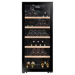 Cave à vin professionnelle 121 bouteilles avec porte vitrée – Noir