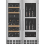 Pack combiné encastrable vin & bière – Inox, 2 caves séparées (60 cm)