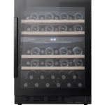 Cave à vin encastrable Fullglass noire – Double zone de température, capacité ~46 bouteilles