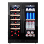 Cave à vin et bière encastrable Fullglass noire – 20 bouteilles + 55 canettes