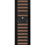 Cave à vin encastrable, anthracite noire & porte vitrée anti‑UV